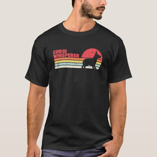 Corgi-Flüsterer Retro T-Shirt (Vorderseite)