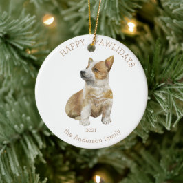 Corgi-Foto Keramik Ornament