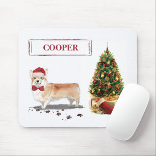 Corgi Funny Christmas Dog mit Tree Mousepad