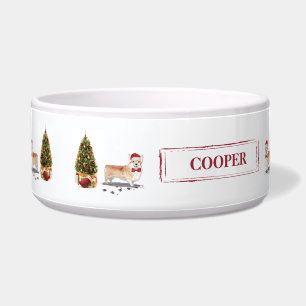 Corgi Funny Christmas Dog mit Tree Napf