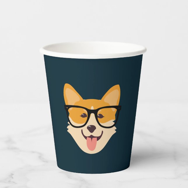 Corgi Funny Pappbecher (Vorderseite)