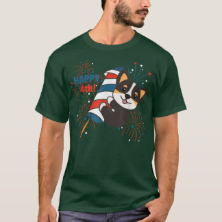 Corgi für Amerikanische Unabhängigkeitstag Feuerwe T-Shirt