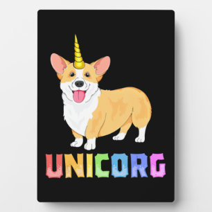 Corgi für Kinder Mädchen Unicorg Einhorn Corgicorn Fotoplatte