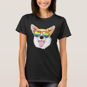Corgi Gay Pride Flag Sonnenbrille Lgbt Dog Welpe T-Shirt
