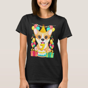 Corgi Geburtstag 7. 7 Jahre alt T-Shirt