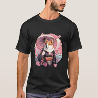 Corgi Geisha Funny Dog Kimono T-Shirt
