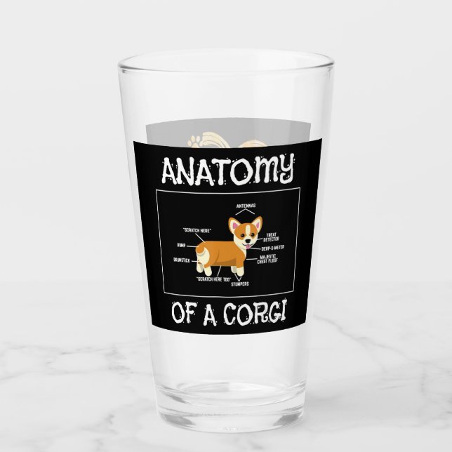 Corgi Gift | Niedlich Funny Dog Puppy Corgi Glas (Vorderseite)