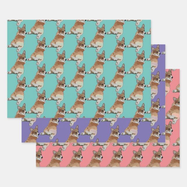 Corgi Gift Wrap Set Geschenkpapier Set (Set)