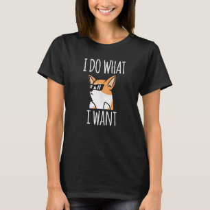 Corgi Glasses Ich tue, was ich Naughty Corgi Dog G T-Shirt
