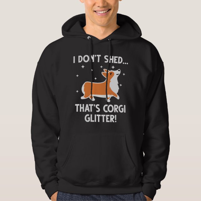 Corgi Glitzer Hoodie (Vorderseite)