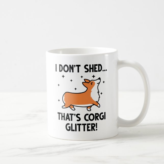 Corgi Glitzer Kaffeetasse (Rechts)