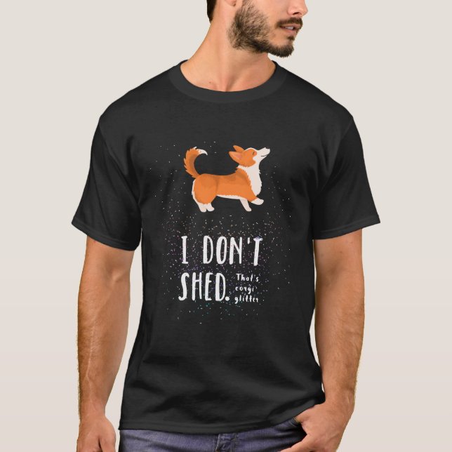 Corgi Glitzer Pembroke Welsh Corgi T-Shirt (Vorderseite)
