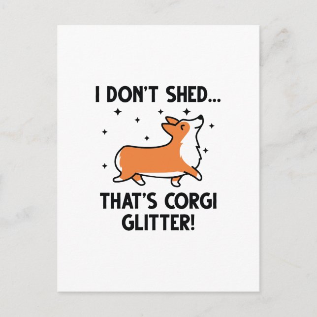 Corgi Glitzer Postkarte (Vorderseite)