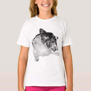 Corgi Glow in Grau T-Shirt