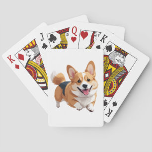 Corgi glücklich spielerischer Spaß springen in der Spielkarten