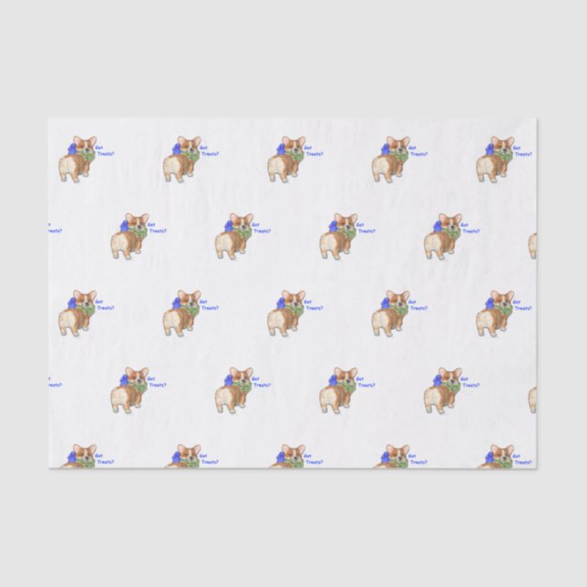 Corgi "got Leckereien?" Seidenpapier (Vorderseite)