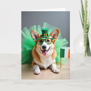 Corgi Grünes Muster Karte