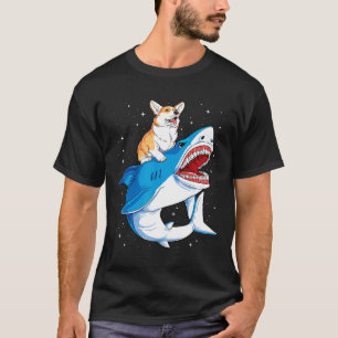 Corgi-Hai T Kinder Jungen Männer Weltraum Galaxie T-Shirt