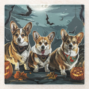 Corgi Halloween Gruselig Glasuntersetzer