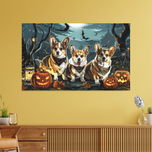 Corgi Halloween Gruselig Leinwanddruck