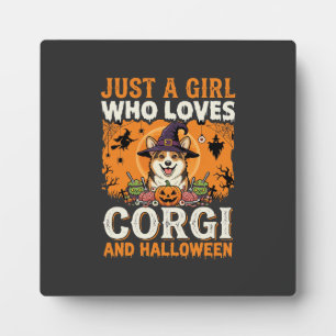 Corgi Halloween Hexen Mädchen Vintage Horror Fotoplatte