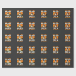 Corgi Halloween Hexen Mädchen Vintage Horror Geschenkpapier