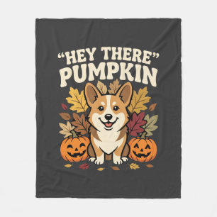 Corgi Halloween Hey There Kürbis Design Fleecedecke