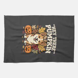 Corgi Halloween Hey There Kürbis Design Geschirrtuch
