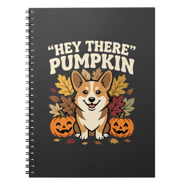Corgi Halloween Hey There Kürbis Design Notizblock (Vorderseite)