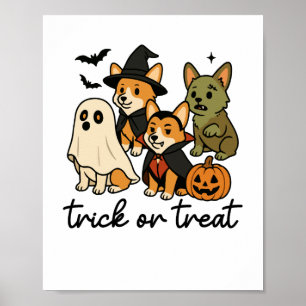 Corgi Halloween-Kostüm Poster
