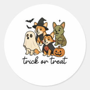 Corgi-Halloween-Kostüm Runder Aufkleber