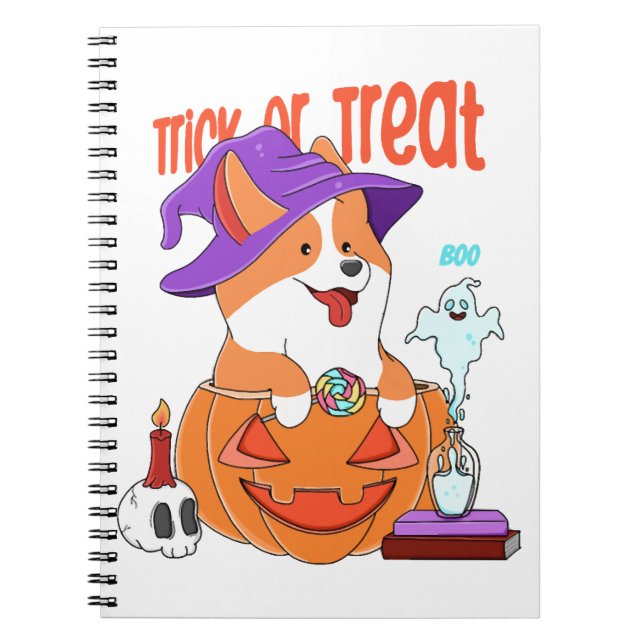 Corgi Halloween Notizblock (Vorderseite)
