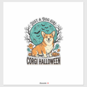 Corgi-Halloween-Shirt für Mädchen, die Hunde liebe Aufkleber
