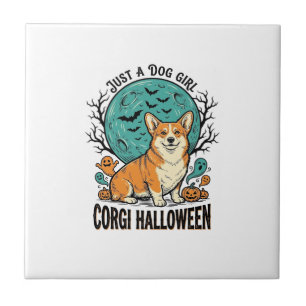 Corgi-Halloween-Shirt für Mädchen, die Hunde liebe Fliese