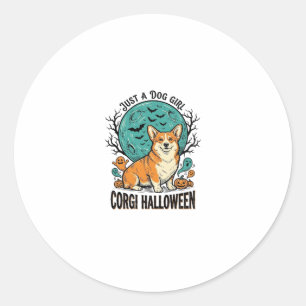 Corgi-Halloween-Shirt für Mädchen, die Hunde liebe Runder Aufkleber