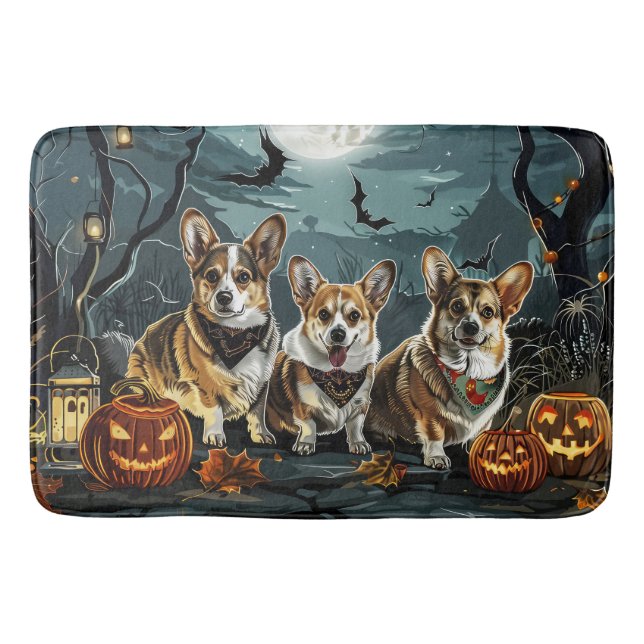 Corgi Halloween Spooky Badematte (Vorderseite)