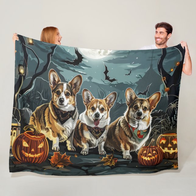 Corgi Halloween Spooky Fleecedecke (Beispiel)