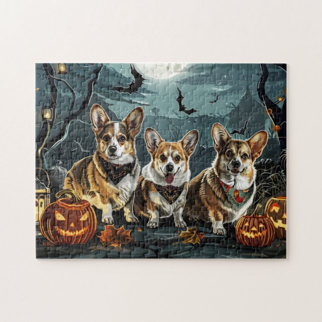 Corgi Halloween Spooky Puzzle (Horizontal)