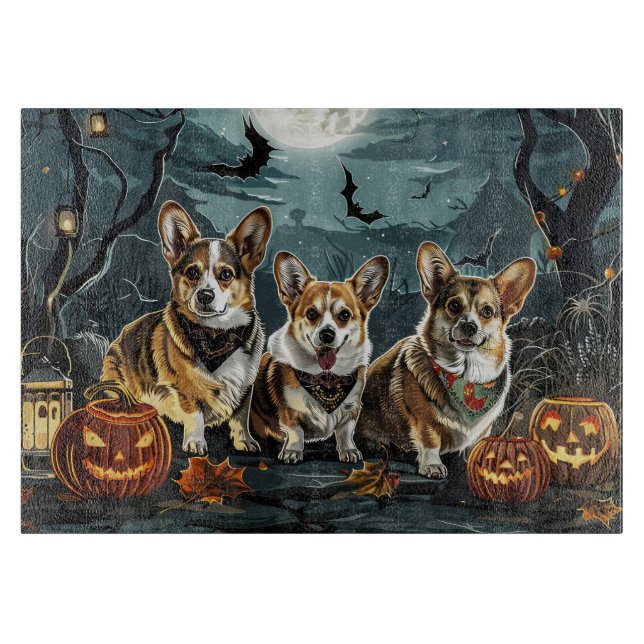 Corgi Halloween Spooky Schneidebrett (Vorderseite)