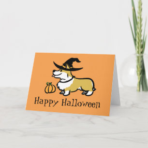 Corgi Halloween-Witch Karte