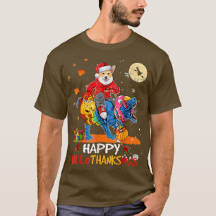 Corgi Happy Hallothanksmas Halloween-Erntedank T-Shirt