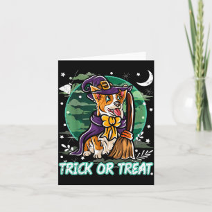 Corgi Happy Halloween Kostüm Hexe Karte