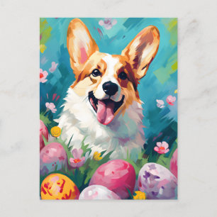 Corgi Happy Oaster Postkarte