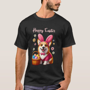 Corgi-Hasenohren Frohe Ostern Hunde Liebhaber Eier T-Shirt