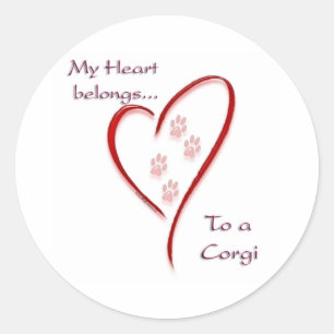 Corgi Heart Belongs - Aufkleber
