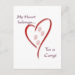 Corgi Heart Belongs Postkarte
