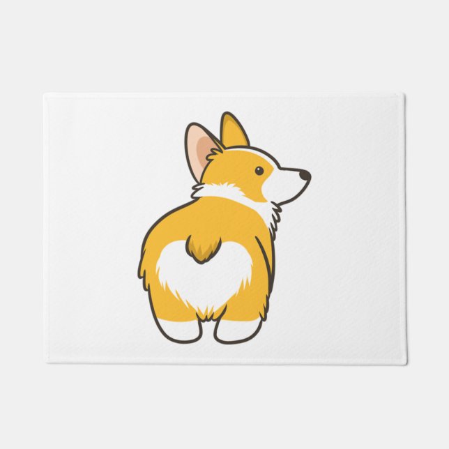 Corgi Heart Hintern Fußmatte (Vorderseite)