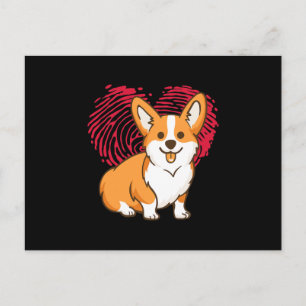 Corgi Heart Liebe Geschenk Corgi Valentinstag Postkarte