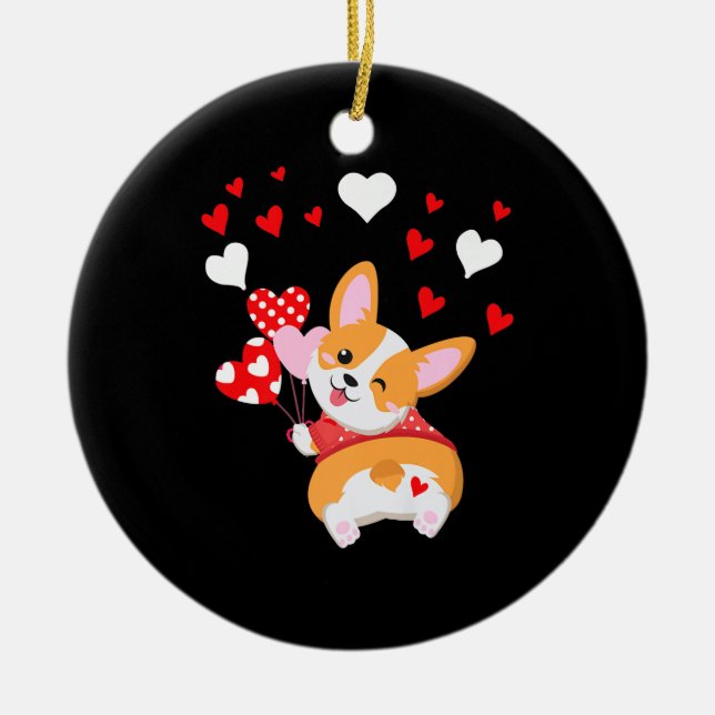 Corgi Heart , Ratet was Corgi Hintern Keramik Ornament (Vorne)