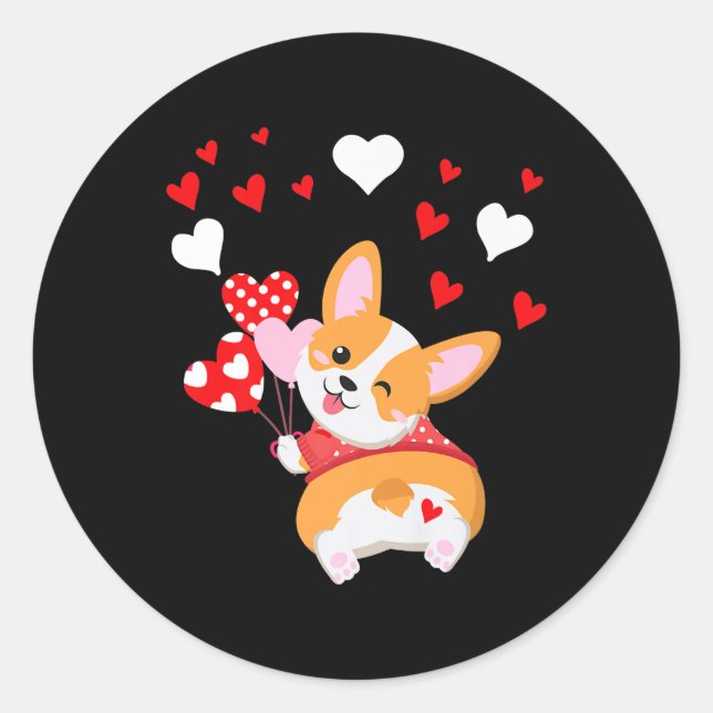 Corgi Heart , Ratet was Corgi Hintern Runder Aufkleber (Vorderseite)